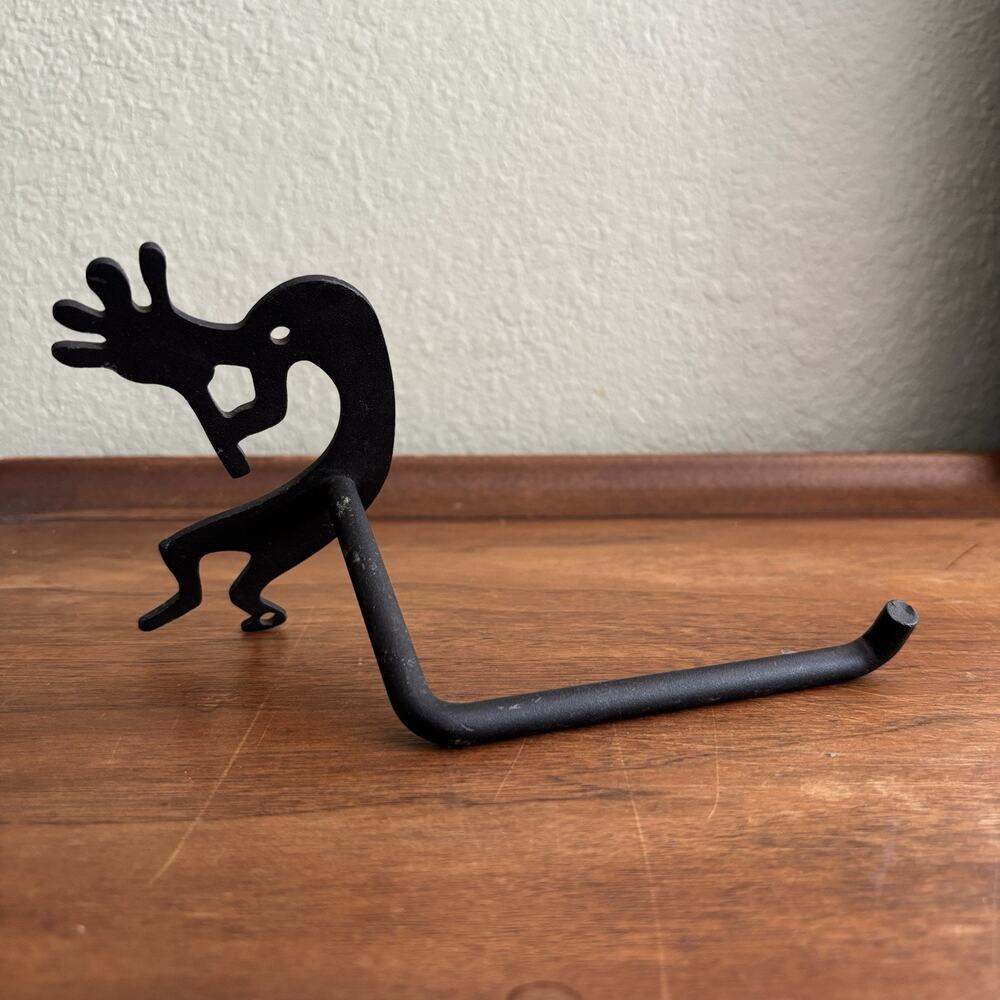 Iron Toilet Paper TP Holder Kokopelli Bathroom Western Bath Metal